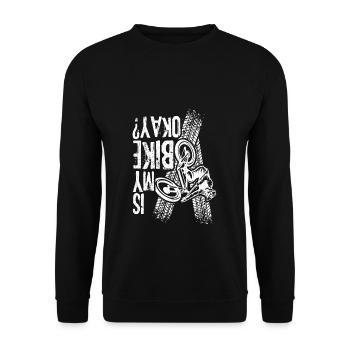 BMX Bike Fahrrad Fans Rad Biker BMX Fahradfahrer - Unisex Pullover - Schwarz - Vorne - Alina (178cm) & Michal (187cm)