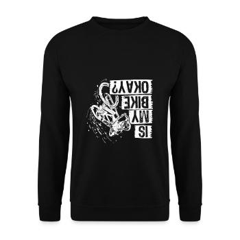 BMX Bike Fahrrad Fans Rad Biker BMX Fahradfahrer - Unisex Pullover - Schwarz - Vorne - Alina (178cm) & Michal (187cm)