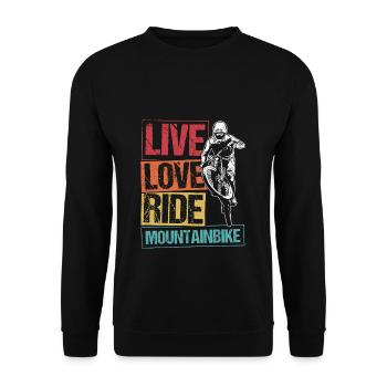 Live Love Ride Mountain Bike Bike Fans Bike Bike - Unisex Sweatshirt - black - Front - Alina (178cm) & Michal (187cm)