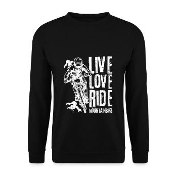 MTB Mountain Bike Bike Bike Fans Wheel MTB Biker M - Unisex Sweatshirt - black - Front - Alina (178cm) & Michal (187cm)