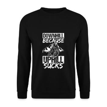 Mountainbike MTB Fahrrad Fans Rad Biker Fahradfahr - Unisex Pullover - Schwarz - Vorne - Alina (178cm) & Michal (187cm)