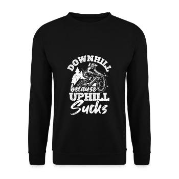 Mountainbike MTB Fahrrad Fans Rad Biker Fahradfahr - Unisex Pullover - Schwarz - Vorne - Alina (178cm) & Michal (187cm)