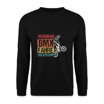 BMX Radfahren Fahrrad Geschenk Fahrrad BMX MTB - Unisex Pullover - Schwarz - Vorne - Alina (178cm) & Michal (187cm)