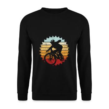VTT VTT Vélo Vélo Fans De Vélo Roue Rétro Vélo - Sweat-shirt Unisexe - noir - Devant - Alina (178cm) & Michal (187cm)