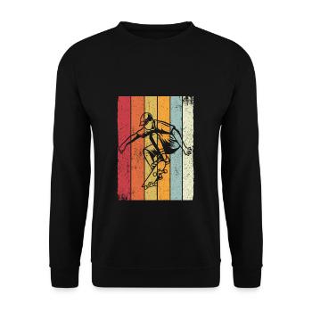 Skateboard Skateboarding Skater Vintage Boarder Sk - Unisex Sweatshirt - black - Front - Alina (178cm) & Michal (187cm)