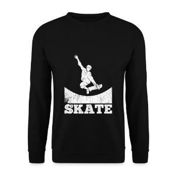 Skateboard Skateboarding Skater Vintage Boarder Sk - Unisex Sweatshirt - black - Front - Alina (178cm) & Michal (187cm)