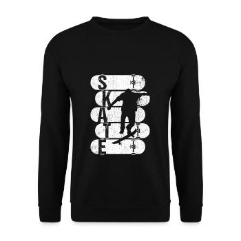 Skateboard Skateboarding Skater Vintage Boarder Sk - Unisex Sweatshirt - black - Front - Alina (178cm) & Michal (187cm)