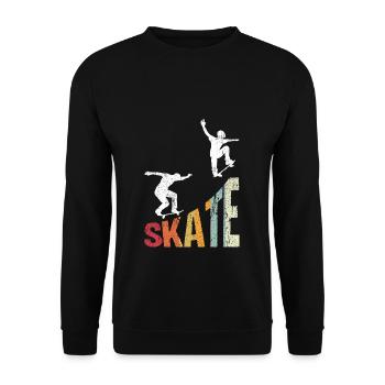 Skateboard Skateboarding Skater Vintage Boarder Sk - Unisex Sweatshirt - black - Front - Alina (178cm) & Michal (187cm)