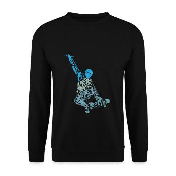 Skateboard Skateboarding Skater Vintage Retro Boar - Sweat-shirt Unisexe - noir - Devant - Alina (178cm) & Michal (187cm)