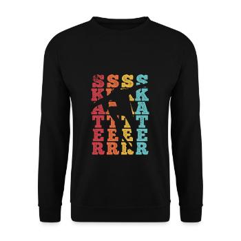 Skateboard Skateboarding Skater Vintage Boarder Sk - Unisex Sweatshirt - black - Front - Alina (178cm) & Michal (187cm)