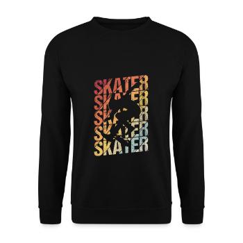 Skateboard Skateboarding Skater Vintage Boarder Sk - Unisex Sweatshirt - black - Front - Alina (178cm) & Michal (187cm)