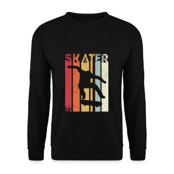 Skateboard Skateboarding Skater Vintage Boarder Sk - Unisex Sweatshirt - black - Front - Alina (178cm) & Michal (187cm)