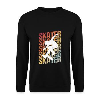 Skateboard Skateboarding Skater Vintage Retro Boar - Unisex Sweatshirt - black - Front - Alina (178cm) & Michal (187cm)