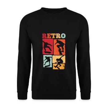 Skateboard Skateboarding Skater Vintage Boarder Sk - Unisex Sweatshirt - black - Front - Alina (178cm) & Michal (187cm)