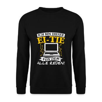 IT Computer PC Beruf Abreit Computer Fan Spruch IT - Unisex Pullover - Schwarz - Vorne - Alina (178cm) & Michal (187cm)