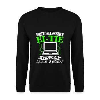 IT Computer PC Beruf Abreit Computer Fan Spruch IT - Unisex Pullover - Schwarz - Vorne - Alina (178cm) & Michal (187cm)