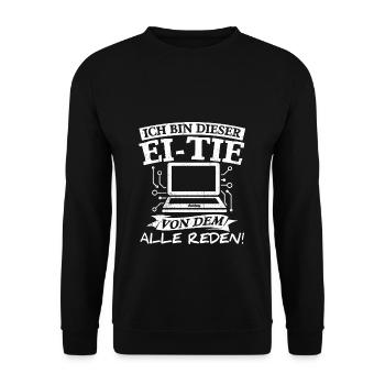 IT Computer PC Beruf Abreit Computer Fan Spruch IT - Unisex Pullover - Schwarz - Vorne - Alina (178cm) & Michal (187cm)