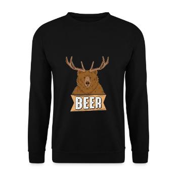Beer Bear Beer Fans Animal Lovers Nature Beer Forest - Unisex Sweatshirt - black - Front - Alina (178cm) & Michal (187cm)