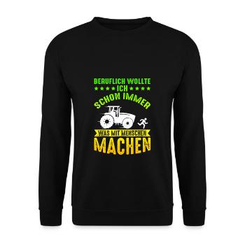 Profession Agriculteur Tracteur Halloween Agriculteur Agriculteur Tr - Sweat-shirt Unisexe - noir - Devant - Alina (178cm) & Michal (187cm)