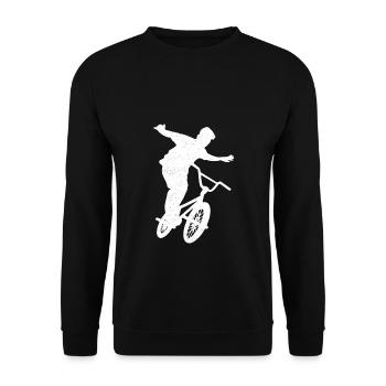 BMX Farbe Fahrrad Fans Rad Biker BMX Fahradfahrer - Unisex Pullover - Schwarz - Vorne - Alina (178cm) & Michal (187cm)