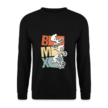 BMX Farbe Fahrrad Fans Rad Biker BMX Fahradfahrer - Unisex Pullover - Schwarz - Vorne - Alina (178cm) & Michal (187cm)