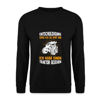 Farmer Tractor Tractor Best Job Nature Gift - Unisex Sweatshirt - black - Front - Alina (178cm) & Michal (187cm)