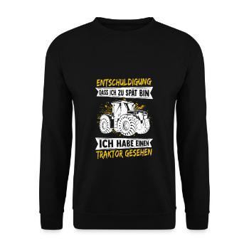 Tracteur Agricole Tracteur Meilleur Travail Nature Motif La - Sweat-shirt Unisexe - noir - Devant - Alina (178cm) & Michal (187cm)