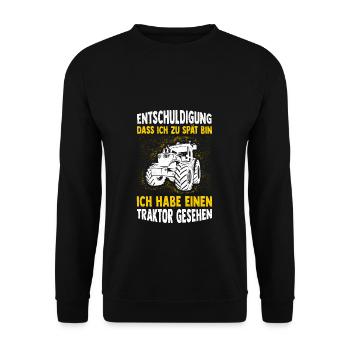 Farmer Tractor Tractor Best Job Nature Motif La - Unisex Sweatshirt - black - Front - Alina (178cm) & Michal (187cm)