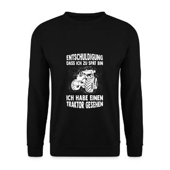 Farmer Tractor Tractor Best Job Nature Saying B - Unisex Sweatshirt - black - Front - Alina (178cm) & Michal (187cm)