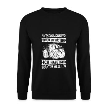 Farmer Tractor Tractor Best Job Nature Saying B - Unisex Sweatshirt - black - Front - Alina (178cm) & Michal (187cm)