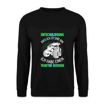 Farmer Tractor Tractor Best Job Nature Gift - Unisex Sweatshirt - black - Front - Alina (178cm) & Michal (187cm)