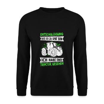 Farmer Tractor Tractor Best Job Nature Gift - Unisex Sweatshirt - black - Front - Alina (178cm) & Michal (187cm)