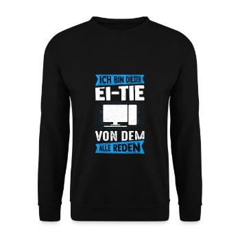 IT Computer PC Beruf Abreit Computer Fan Spruch IT - Unisex Pullover - Schwarz - Vorne - Alina (178cm) & Michal (187cm)