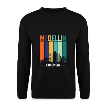 Medellin Kolumbien Kolumbianer Geschenk Colombia - Unisex Pullover - Schwarz - Vorne - Alina (178cm) & Michal (187cm)