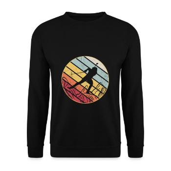 Biathlon Vintage Sports Fan Snow Biathlete Winter S - Unisex Sweatshirt - black - Front - Alina (178cm) & Michal (187cm)