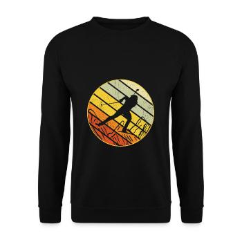Biathlon Retro Winter Sports Biathlete Skier Mountain - Unisex Sweatshirt - black - Front - Alina (178cm) & Michal (187cm)