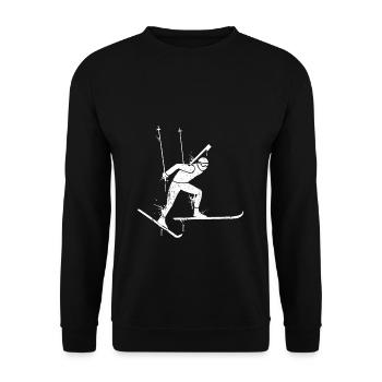Biathlon Colorful Winter Sports Biathlete Cross Country S - Unisex Sweatshirt - black - Front - Alina (178cm) & Michal (187cm)