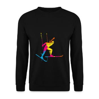 Biathlon Colorful Winter Sports Snow Biathlete Winter S - Unisex Sweatshirt - black - Front - Alina (178cm) & Michal (187cm)