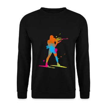 Biathlon Colorful Winter Sports Biathlete Cross Country S - Unisex Sweatshirt - black - Front - Alina (178cm) & Michal (187cm)