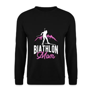 Biathlon Mom Lover Wintersport Biathlet Mama Bergl - Unisex Pullover - Schwarz - Vorne - Alina (178cm) & Michal (187cm)