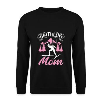 Biathlon Mom Lover Wintersport Biathlet Mama Bergl - Unisex Pullover - Schwarz - Vorne - Alina (178cm) & Michal (187cm)