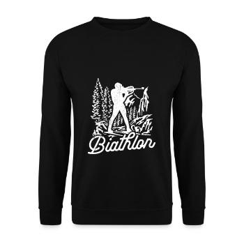 Biathlon, Lover, Winter Sports, Biathlete, Skier, Mountain - Unisex Sweatshirt - black - Front - Alina (178cm) & Michal (187cm)