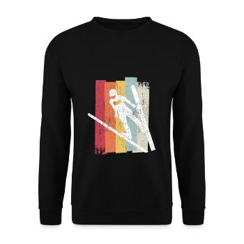 Ski Jumping Retro Ski Flying Winter Sports Ski Jumping - Unisex Sweatshirt - black - Front - Alina (178cm) & Michal (187cm)