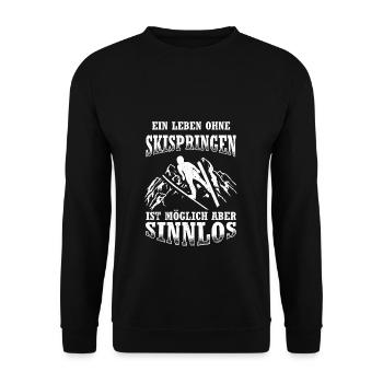 Une vie sans saut à ski, c’est possible, mais ça ne sert à rien - Sweat-shirt Unisexe - noir - Devant - Alina (178cm) & Michal (187cm)