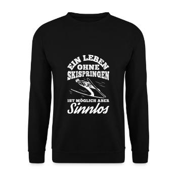 Une vie sans saut à ski, c’est possible, mais ça ne sert à rien - Sweat-shirt Unisexe - noir - Devant - Alina (178cm) & Michal (187cm)