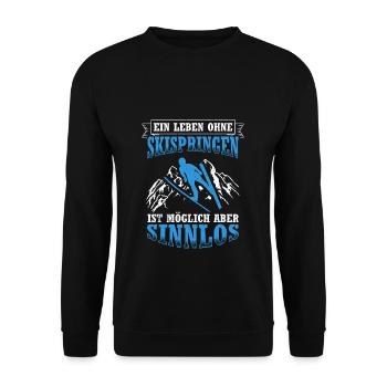 Une vie sans saut à ski, c’est possible, mais ça ne sert à rien - Sweat-shirt Unisexe - noir - Devant - Alina (178cm) & Michal (187cm)