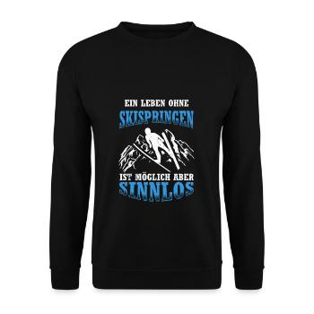 Ski Jumping Ski Flying Ski Holidays Winter Sports Skisp - Unisex Sweatshirt - black - Front - Alina (178cm) & Michal (187cm)
