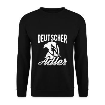 Deutscher Adler Skispringen Skiurlaub Wintersport - Unisex Pullover - Schwarz - Vorne - Alina (178cm) & Michal (187cm)