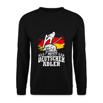 Ski Jumping Eagles Ski Flying Winter Sports Ski Jumping - Unisex Sweatshirt - black - Front - Alina (178cm) & Michal (187cm)