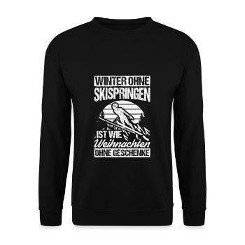 Winter without ski jumping is like Christmas without ski jumping - Unisex Sweatshirt - black - Front - Alina (178cm) & Michal (187cm)